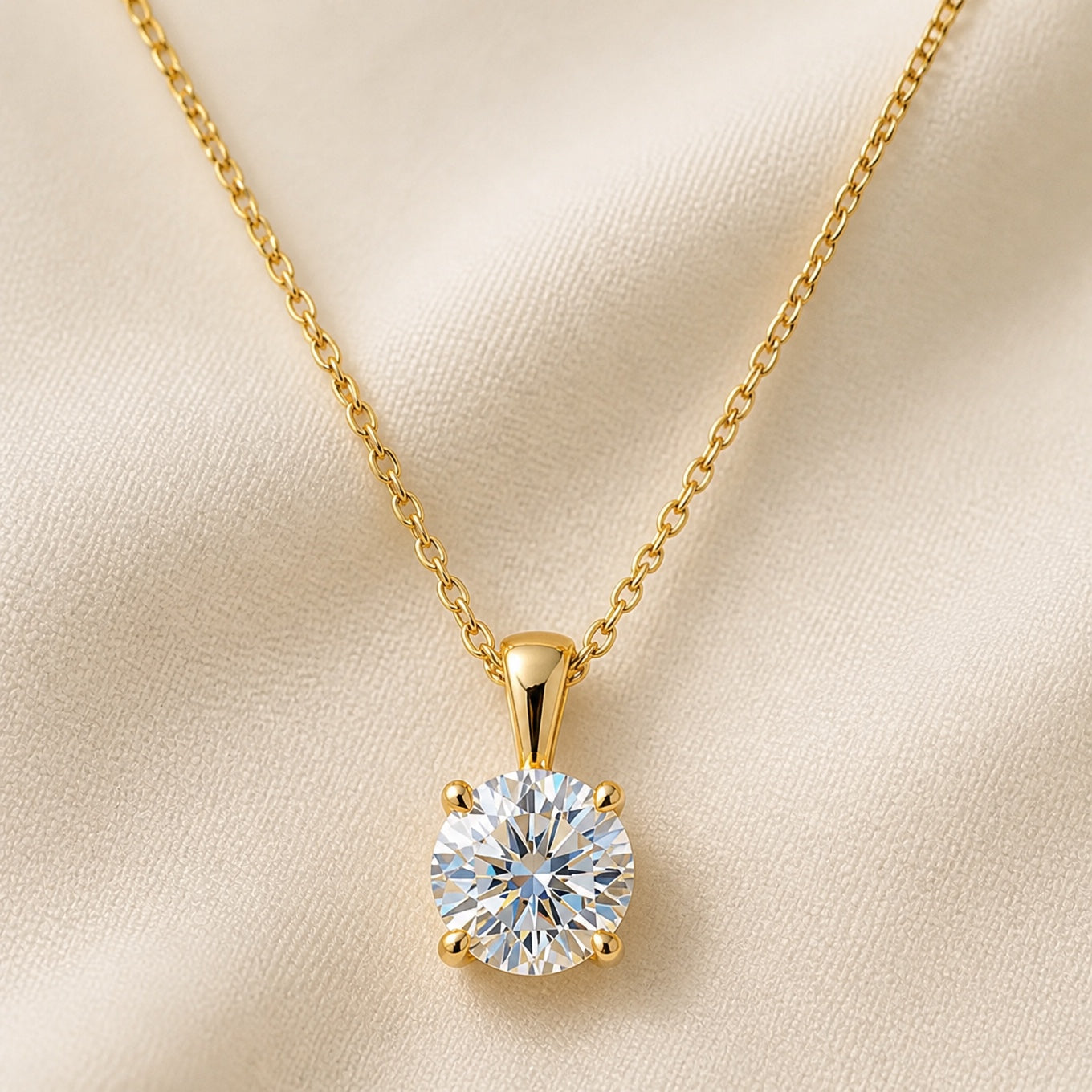 Shimmering Solitaire Drop Necklace