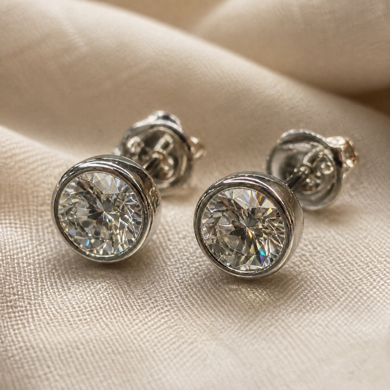 Luxe Round Cut Stud Earrings