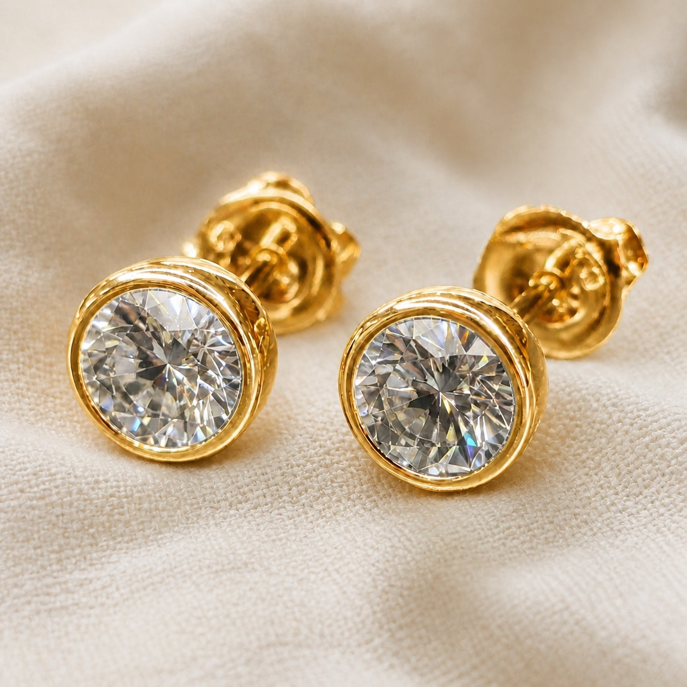 Luxe Round Cut Stud Earrings