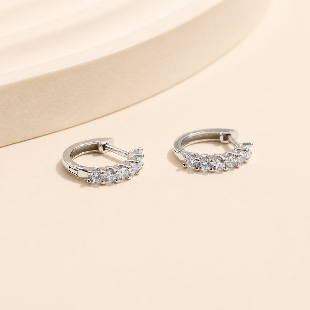 Shimmering Crystal Hoop Earrings