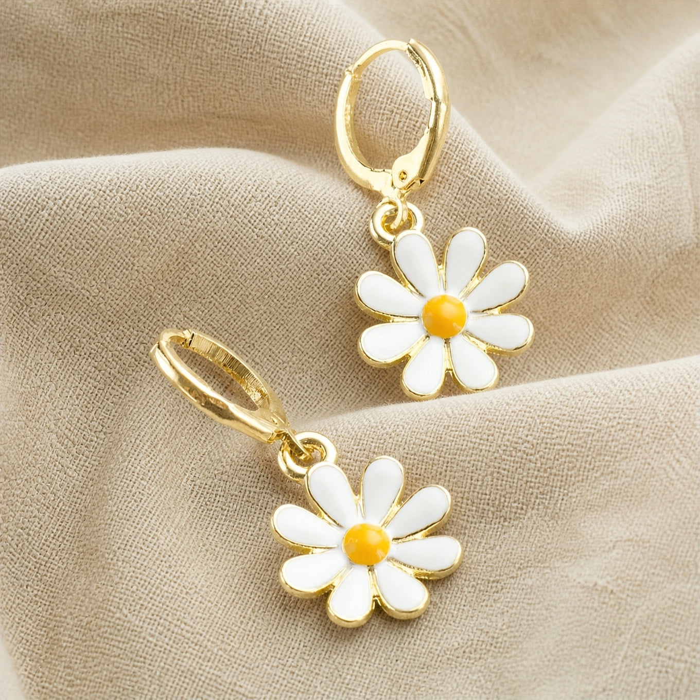 Daisy Flower Drop Earrings