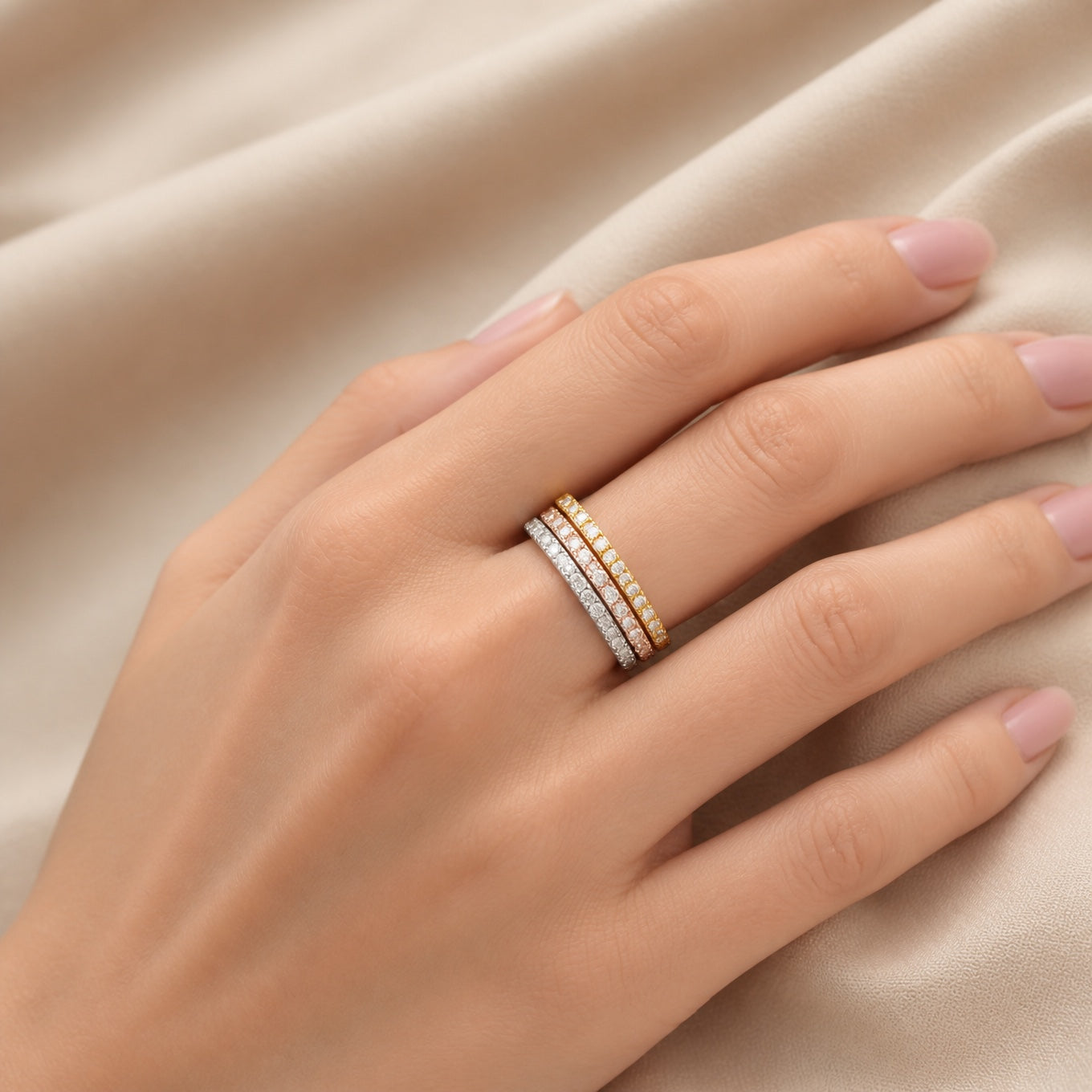 Minimalist Paved Crystal Ring