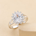 Opulent Floral Crystal Ring