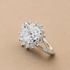Opulent Floral Crystal Ring