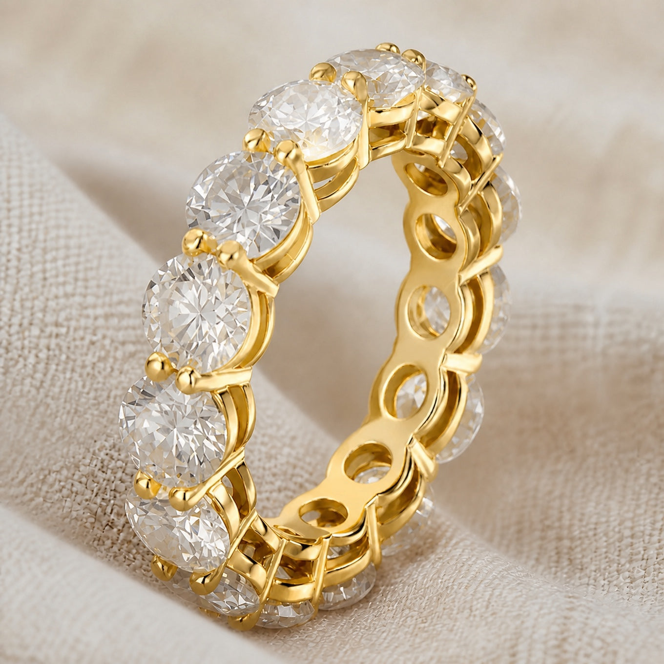 Minimalist Paved Solitaire Ring