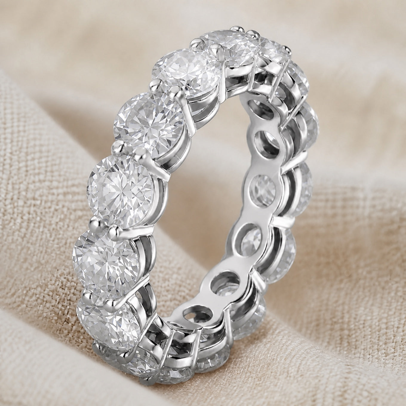 Minimalist Paved Solitaire Ring