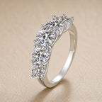 Regal Graduated Center Crystal Ring