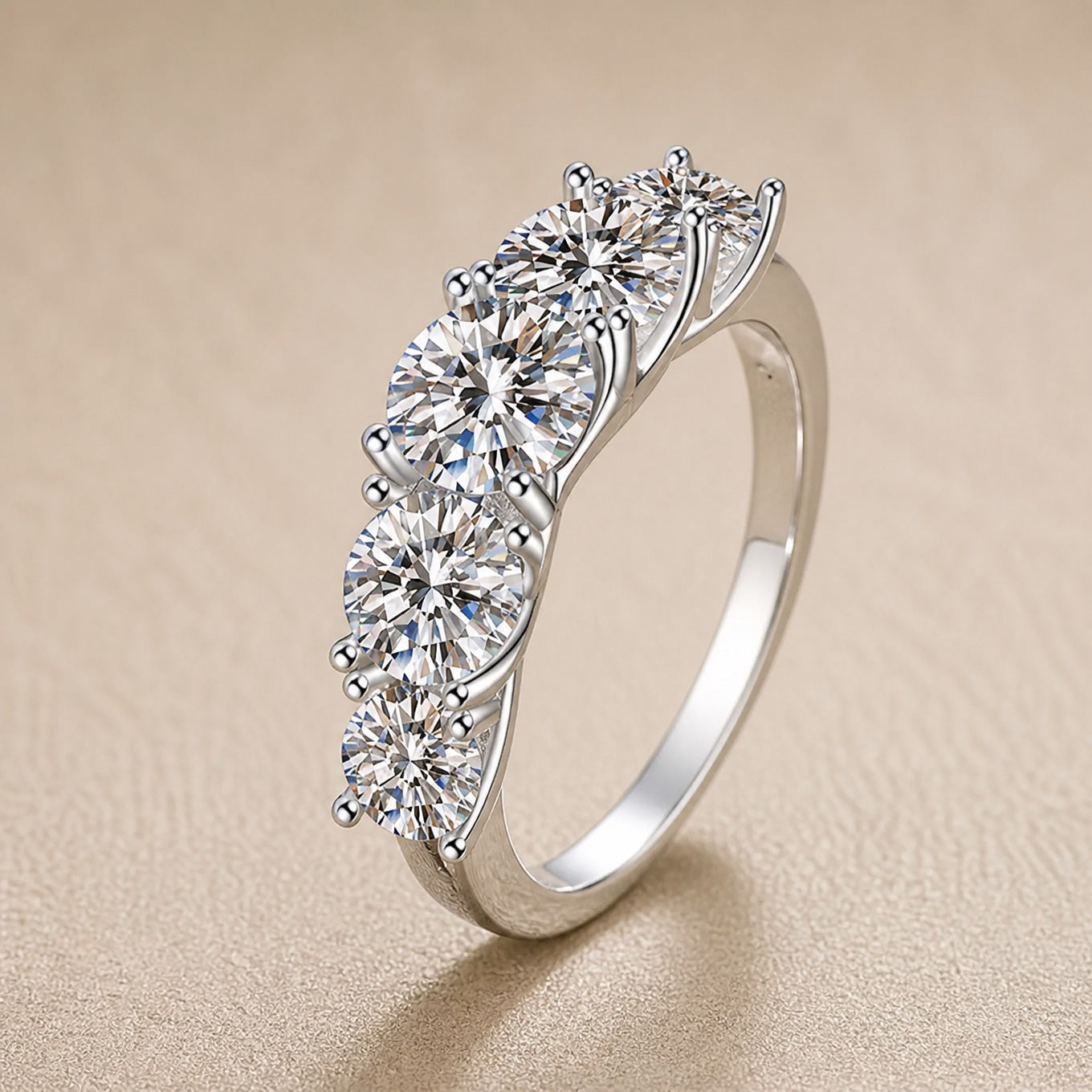 Regal Graduated Center Crystal Ring