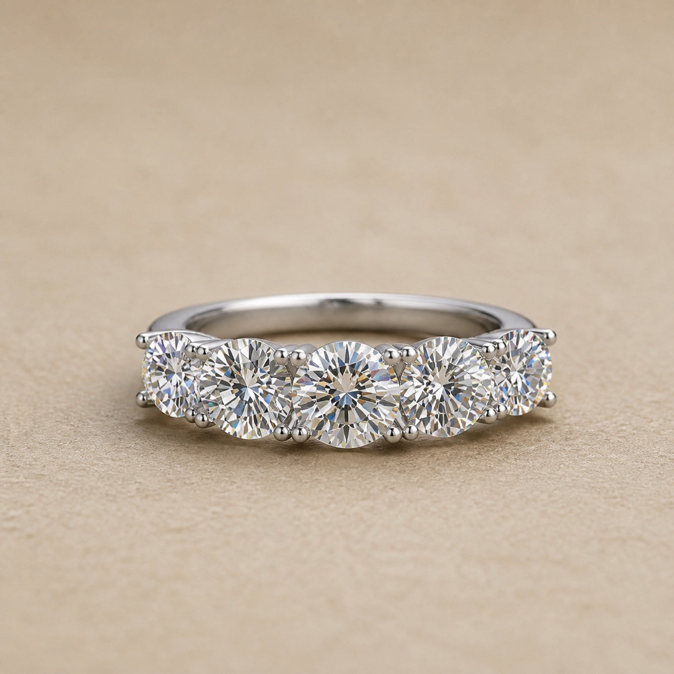Regal Graduated Center Crystal Ring
