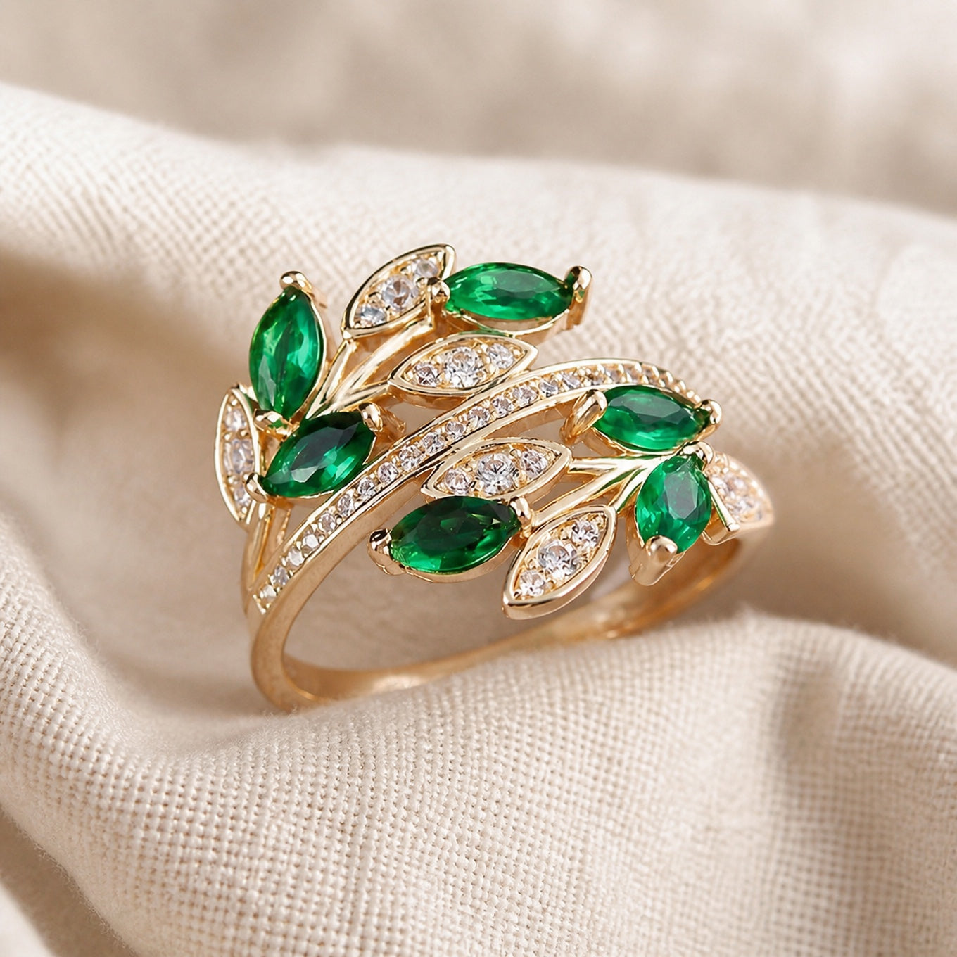 Olive Branch Zirconia Ring