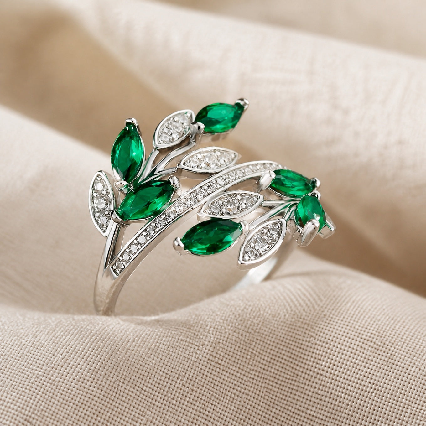 Olive Branch Zirconia Ring