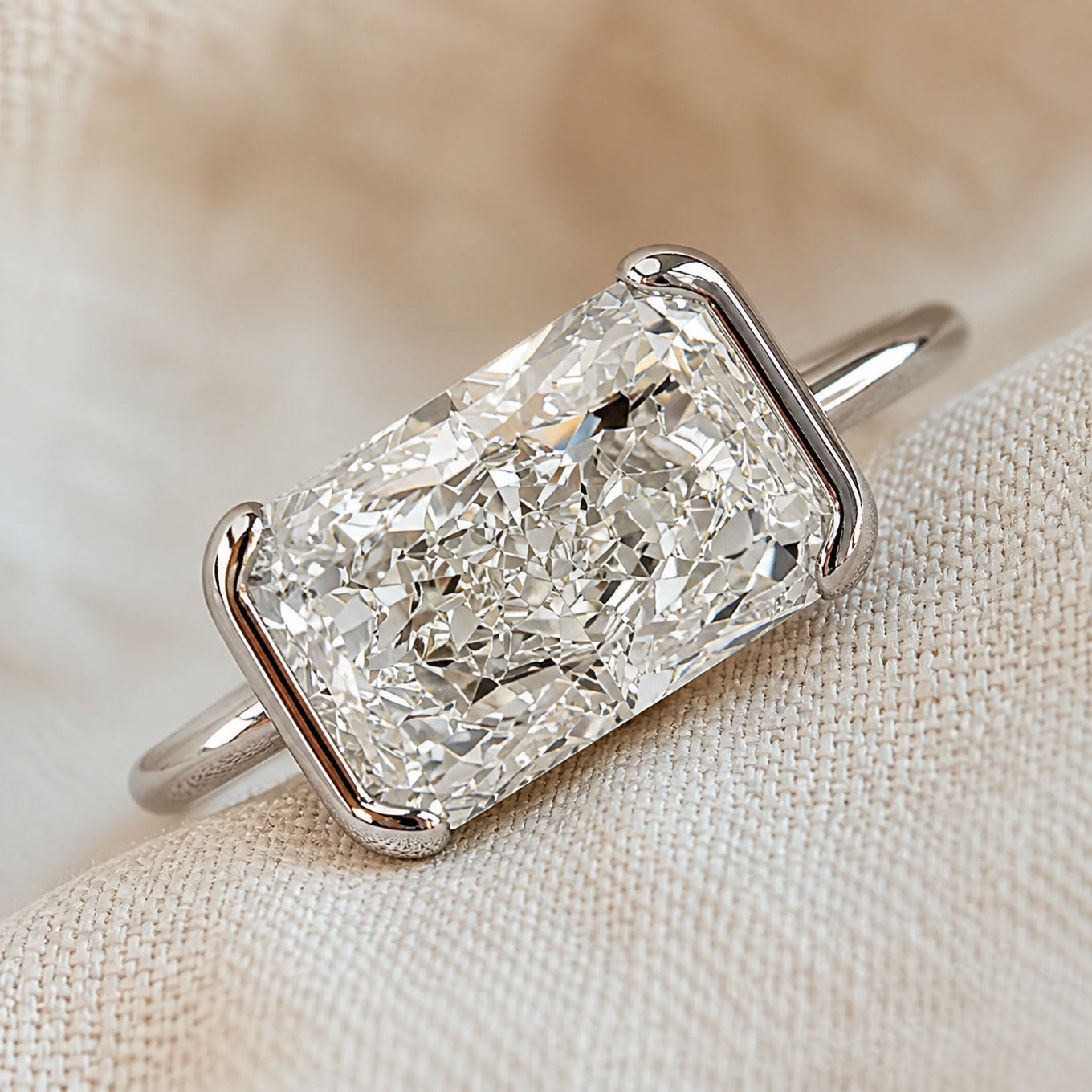 Radiant Bezel Solitaire Ring