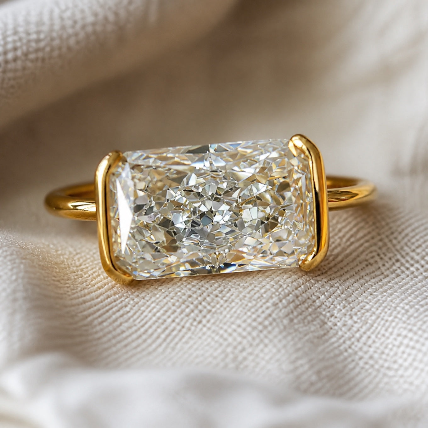 Radiant Bezel Solitaire Ring