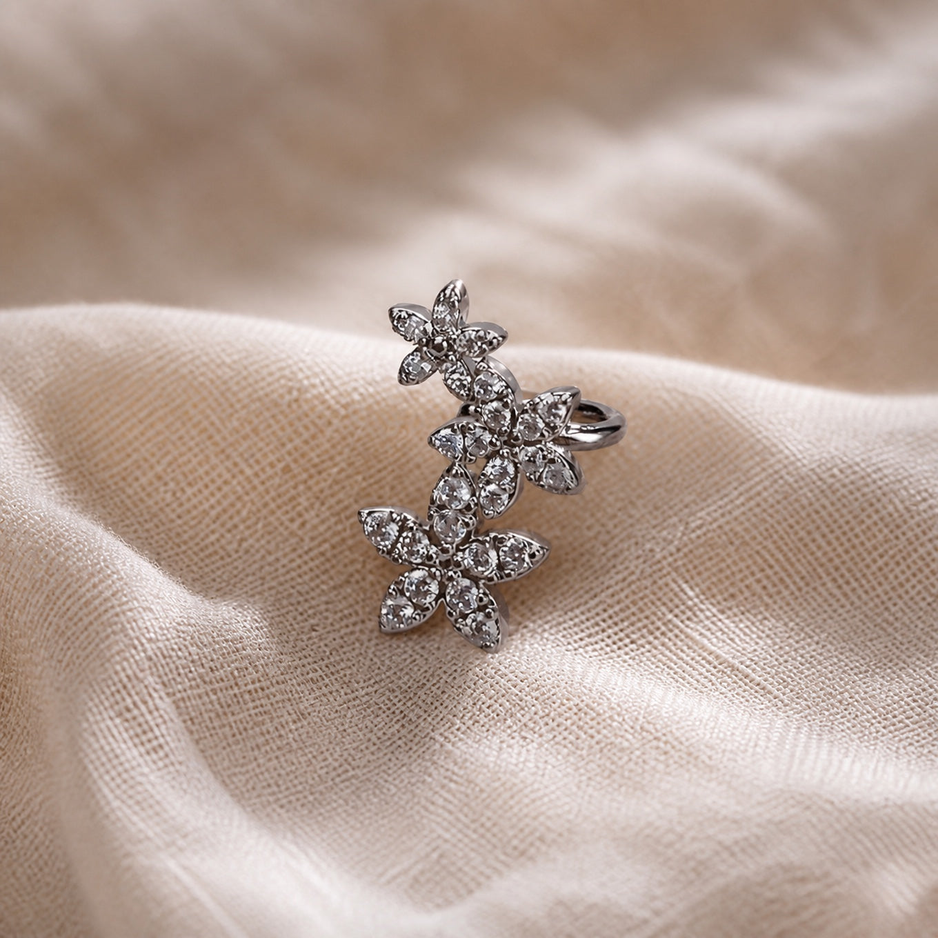 Floral Design Clip Earrings