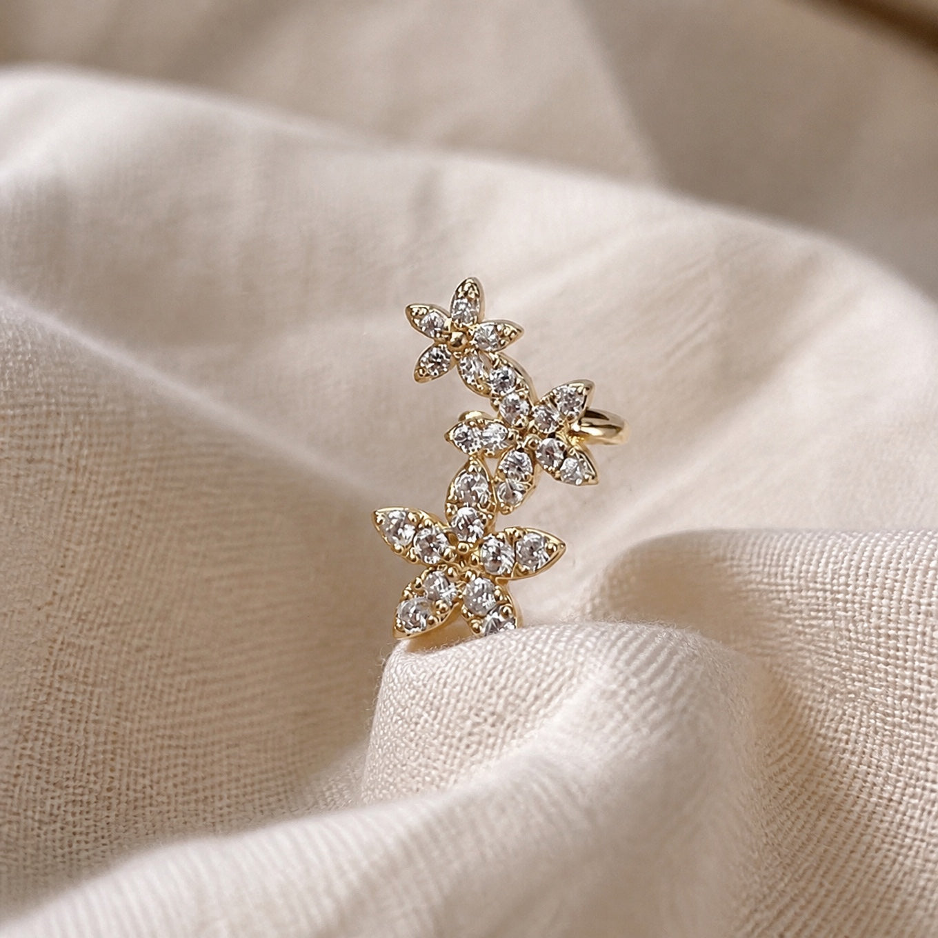 Floral Design Clip Earrings