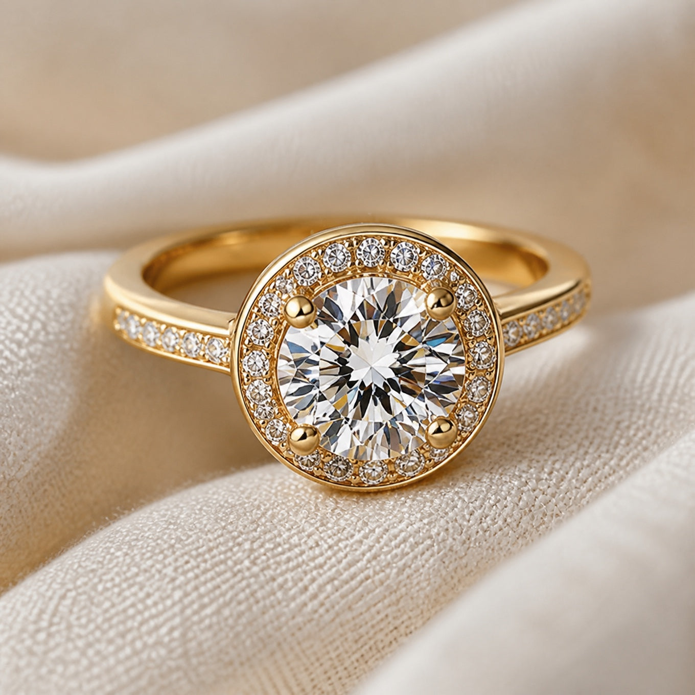 Vintage Halo Zirconia Ring