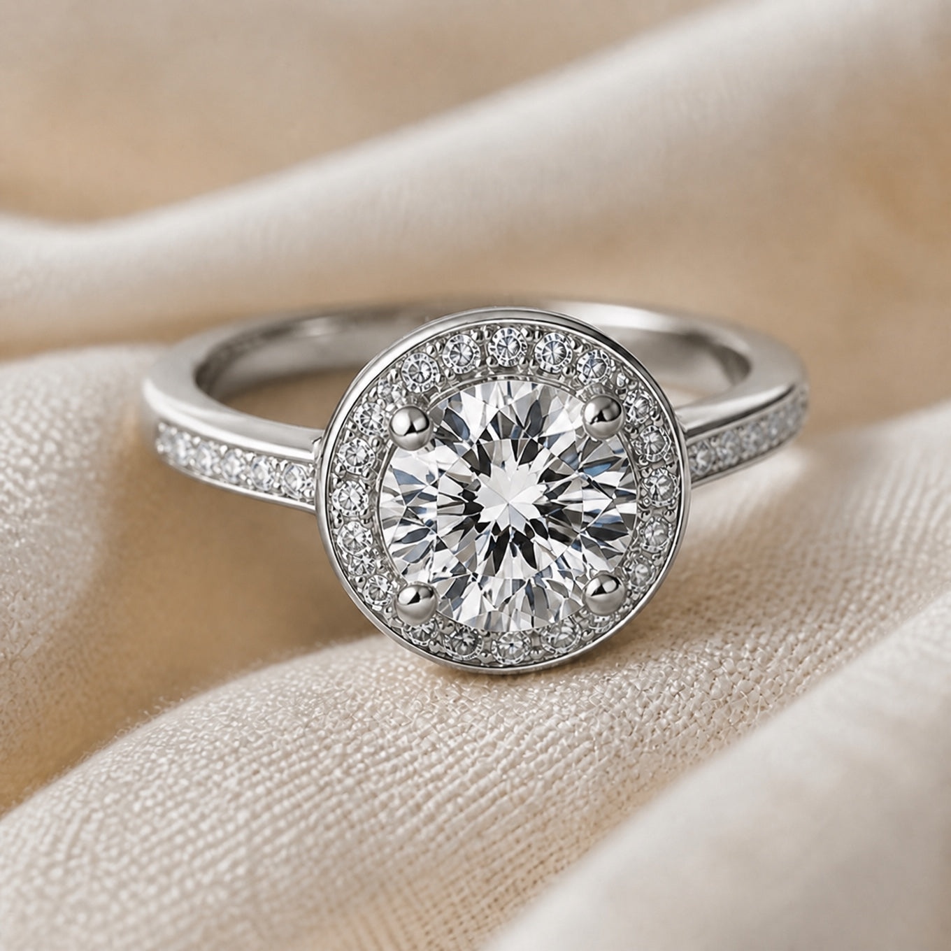 Vintage Halo Zirconia Ring
