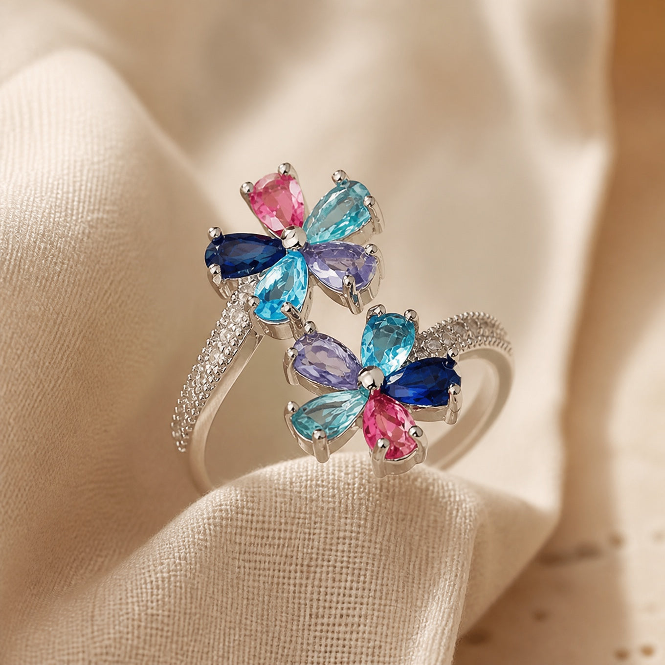 Blossom Colored Zirconia Ring