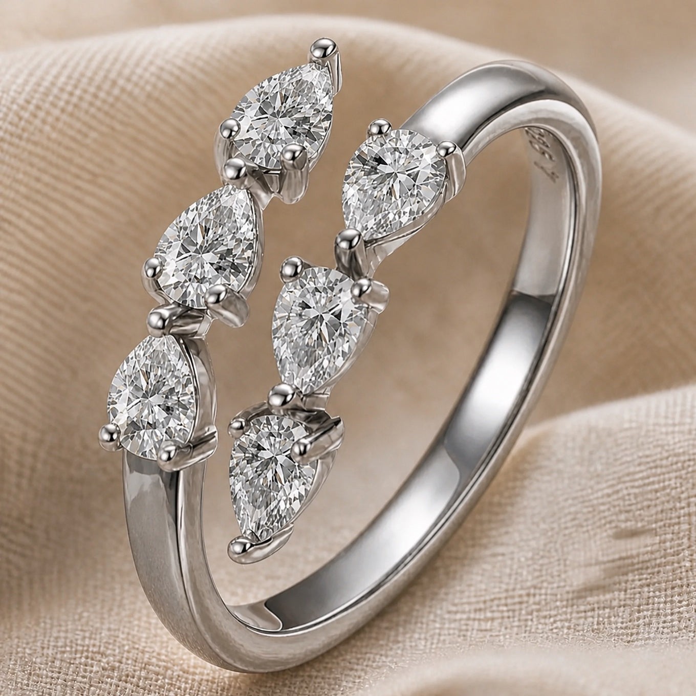 Pear Cluster Open Ring