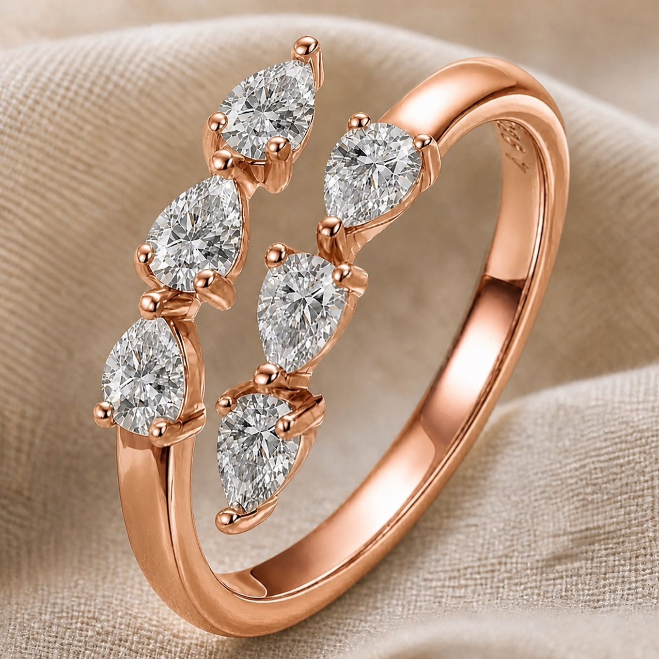 Pear Cluster Open Ring