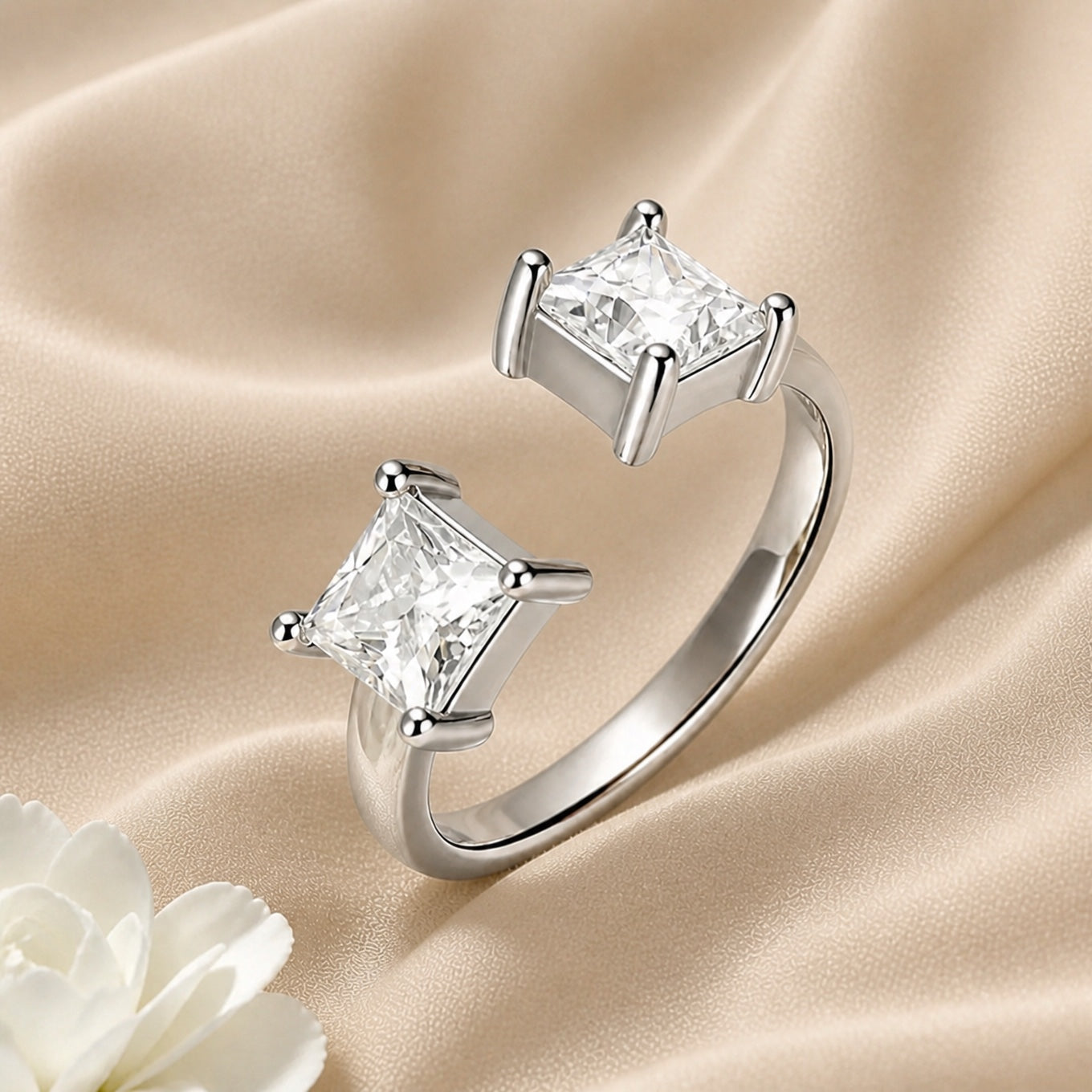 Graceful Dual Crystal Ring