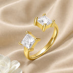 Graceful Dual Crystal Ring