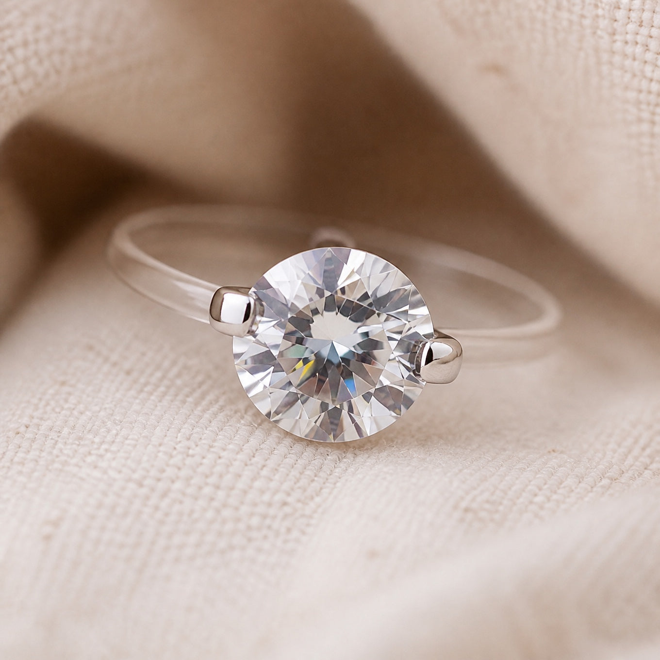 Irregular Fishing Line Crystal Ring