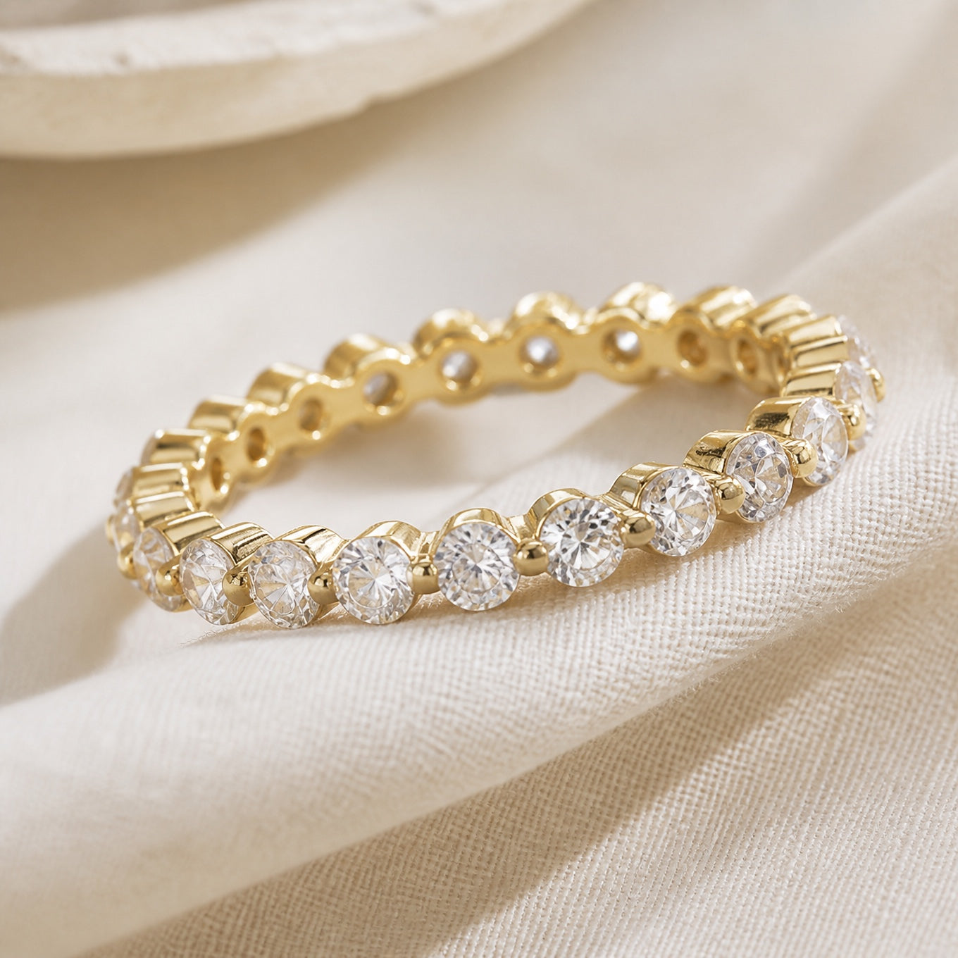 Eternity Round Zirconia Cluster Ring