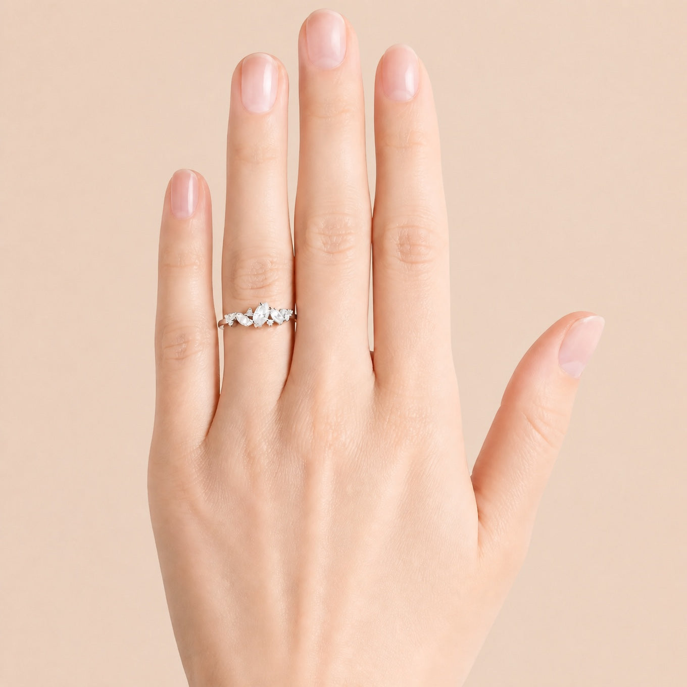 Irregular Marquise Crystal Ring