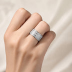 Modern Round Square Zirconia Ring