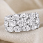 Sterling Multi Row Zirconia Ring
