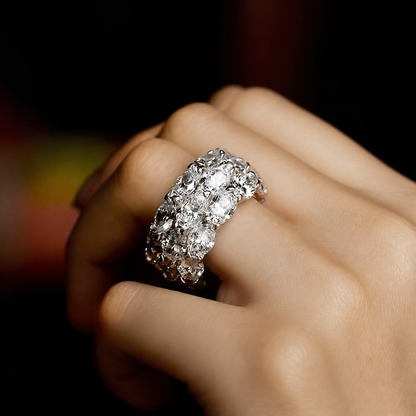 Sterling Multi Row Zirconia Ring