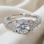 Lustrous Crystal Inlay Ring