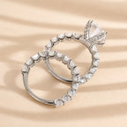 Elegant Crystal Inlay Ring Set