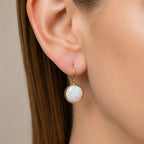 Vintage Opal Gold Earrings