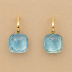 Classic Inlaid Square Topaz Earrings
