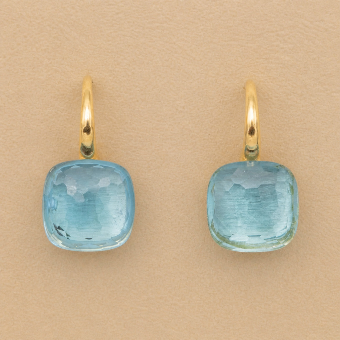 Classic Inlaid Square Topaz Earrings
