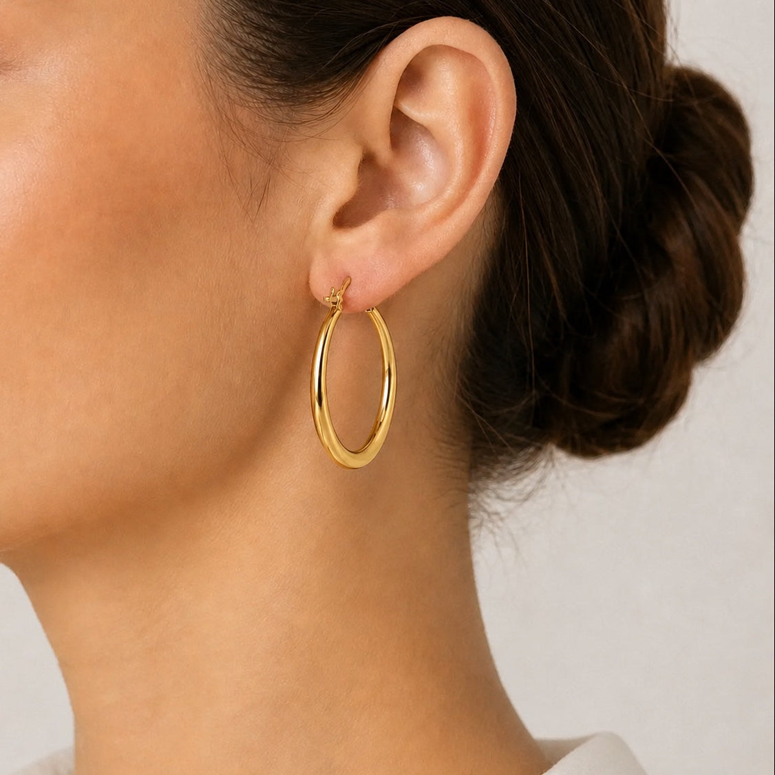 Polished Gold Hoop Earrings