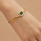 Radiant Gold Emerald Link Bracelet