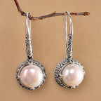 Boho Inlaid Pearl Dangle Earrings