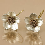 Vintage Silver Gold Blossom Earrings