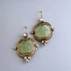 Vintage Green Pearl Earrings
