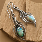 Vintage Blue Opal Silver Earrings