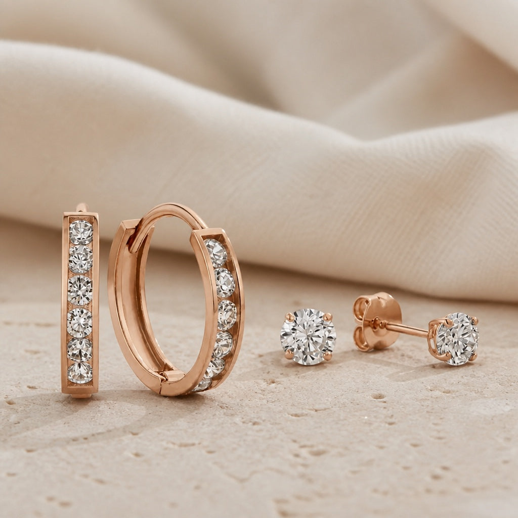 Dara Gold Earrings Set