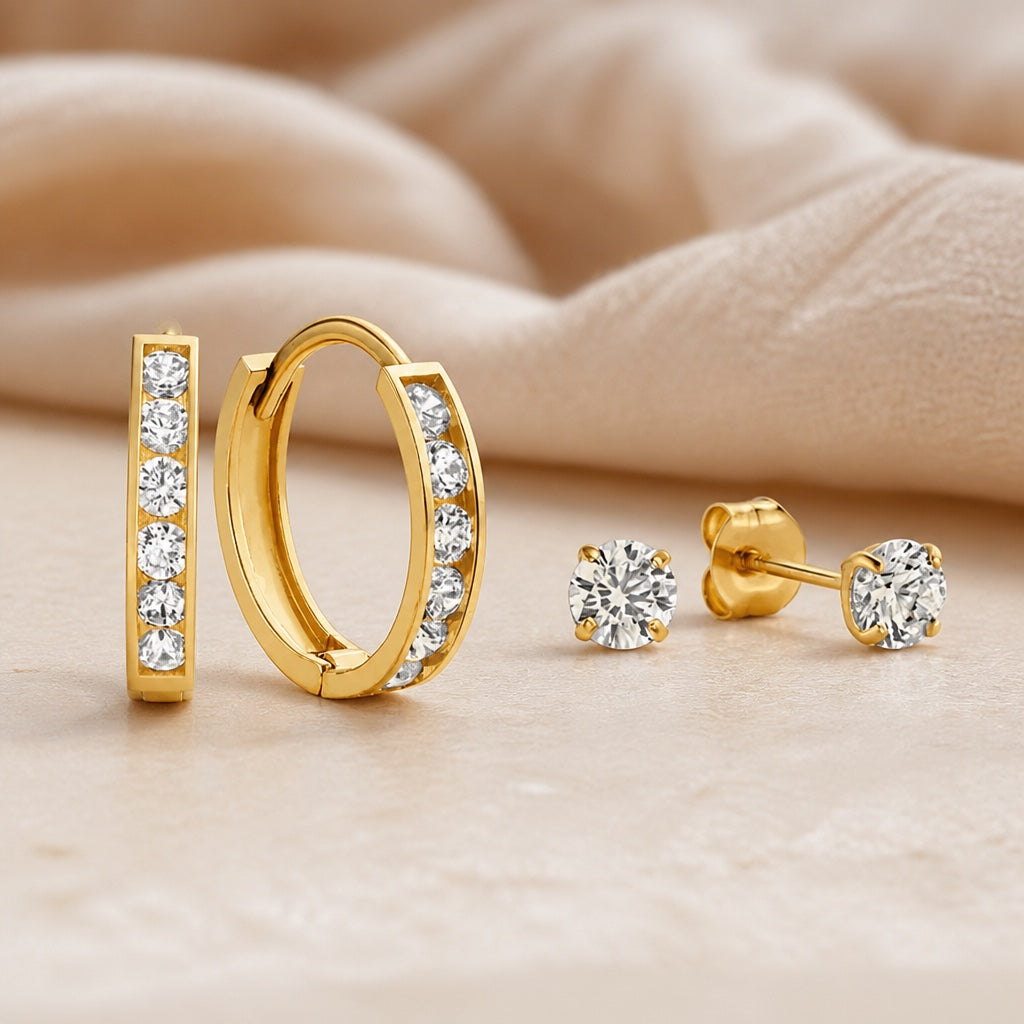 Dara Gold Earrings Set