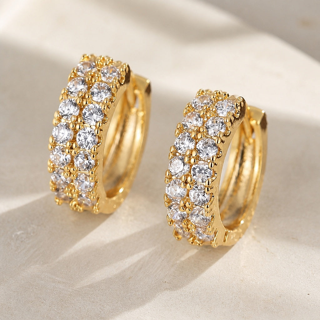 Bright Gold Stud Earrings
