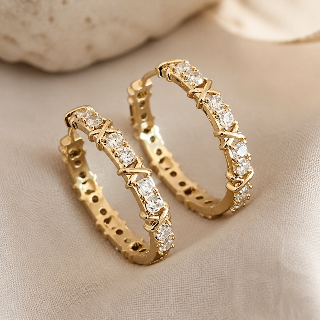 Bright Golden Hoop Earrings