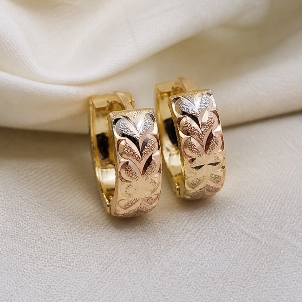 Colorful Golden Heart Hoop Earrings
