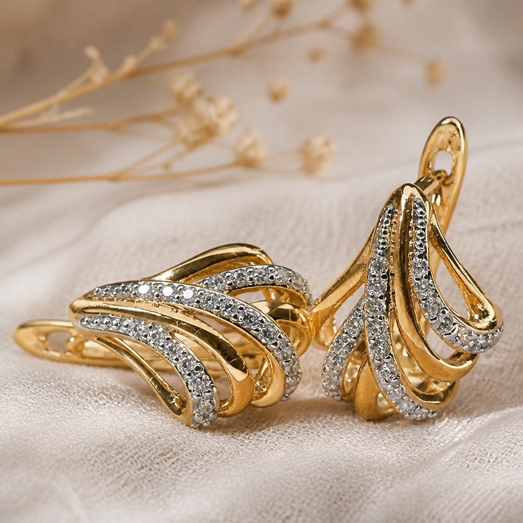 Bright Gold Irregular Earrings