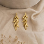 Golden Leaf Dangle Earrings